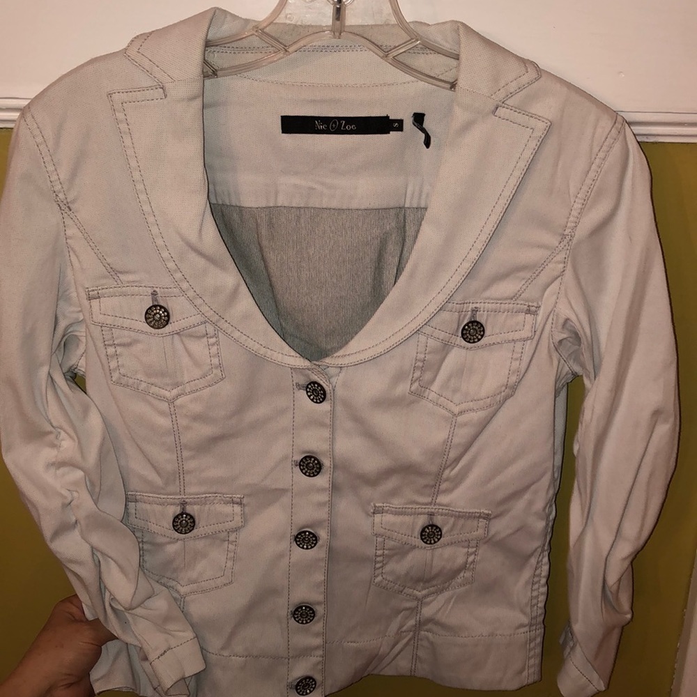 Nic + Zoe Short Cream Jacket Small
